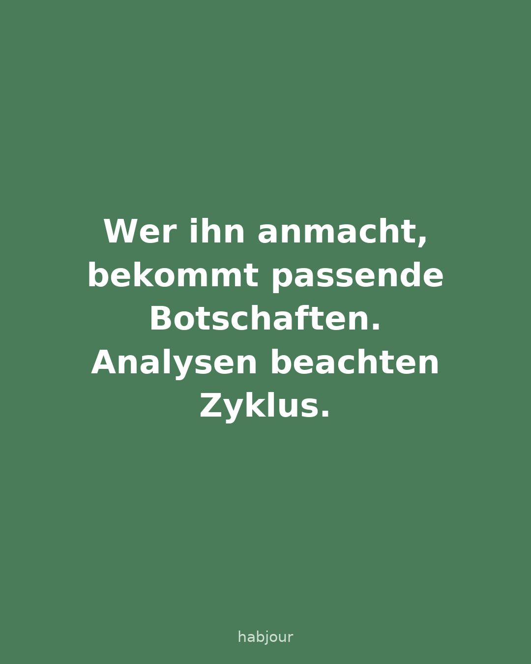 Karte 6 von 8: Wer ihn anmacht, bekommt passende Botschaften. Analysen beachten Zyklus. Karussell zum Thema Zyklus im Onboarding von Habjour.
