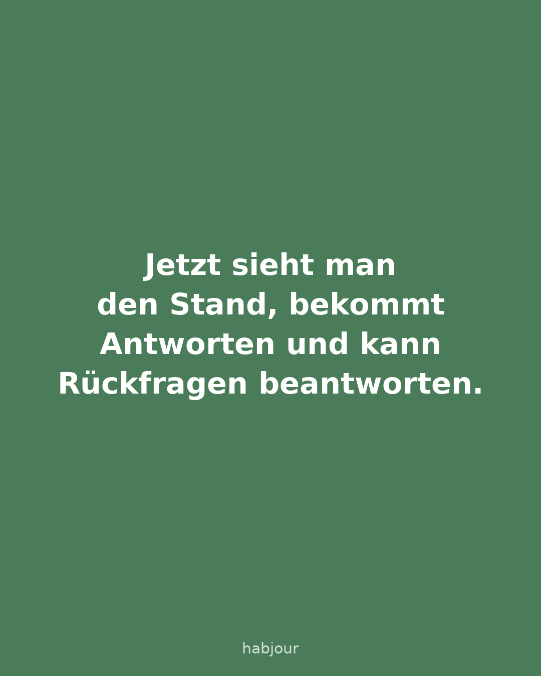 Karte 3 von 6: Jetzt sieht man den Stand, bekommt Antworten und kann Rückfragen beantworten. Karte 1: Feedback senden und eine Antwort bekommen ohne Konto.