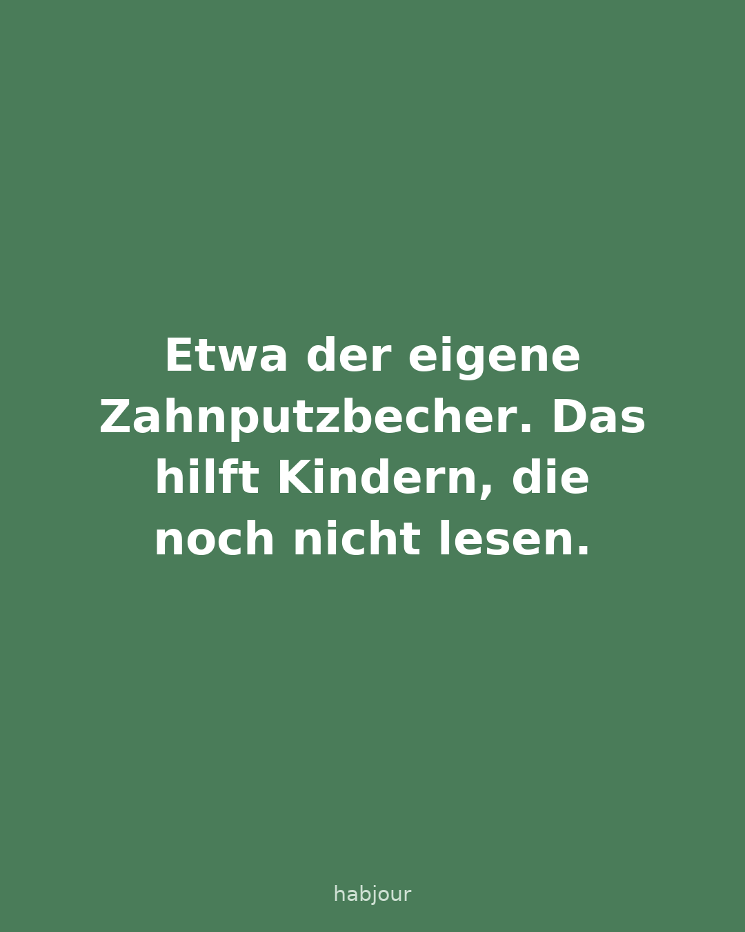 Karte 2 von 6: Etwa der eigene Zahnputzbecher. Das hilft Kindern, die noch nicht lesen. Jede Routine kann ihr eigenes Foto bekommen.