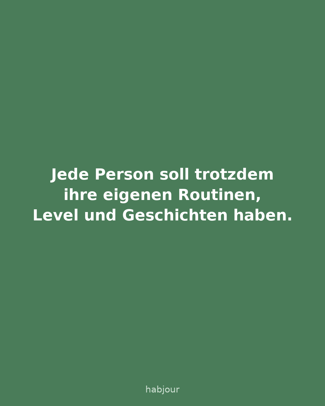 Karte 3 von 7: Jede Person soll trotzdem ihre eigenen Routinen, Level und Geschichten haben. Mehrere Personen nutzen Habjour auf einem Handy.