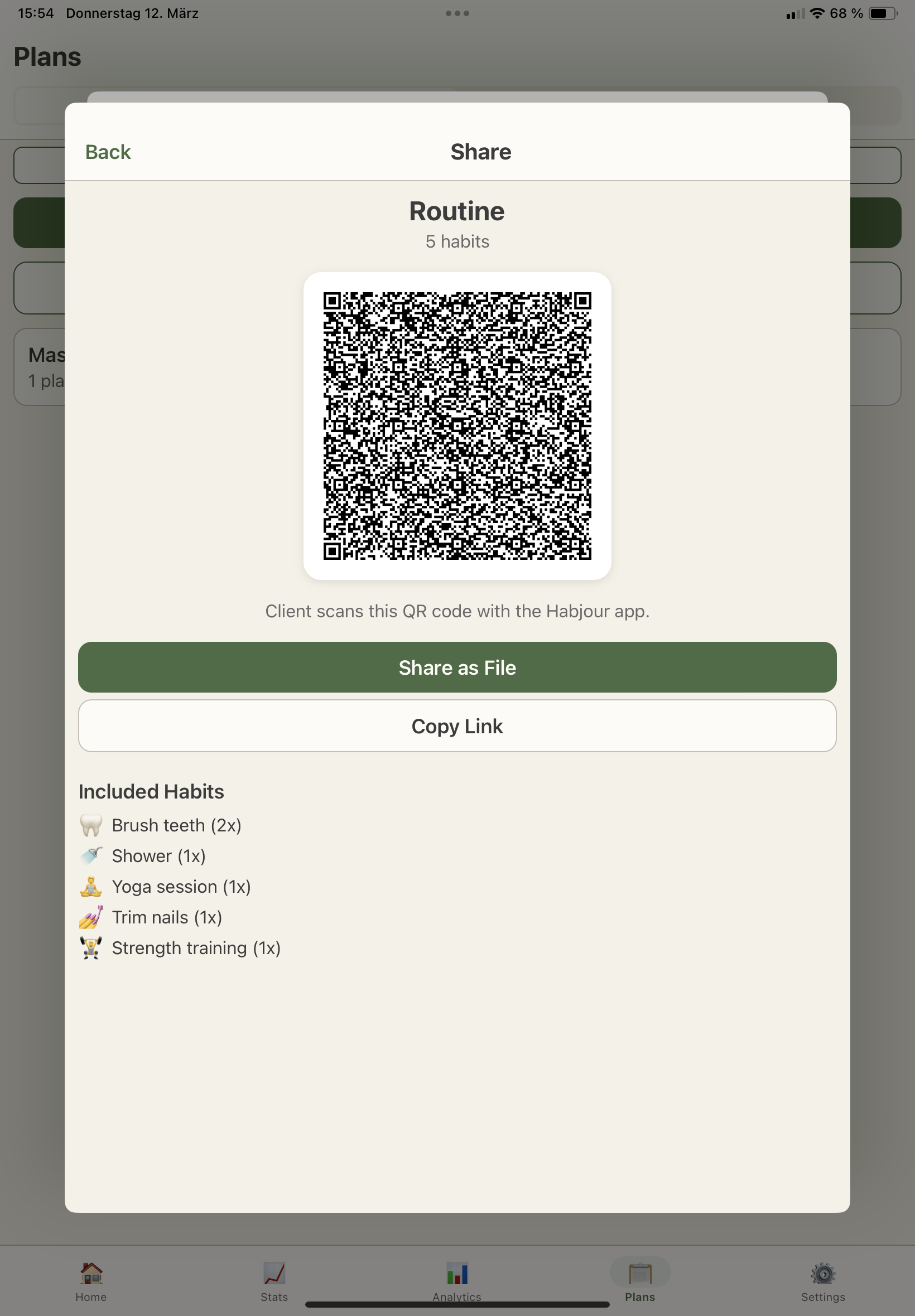 QR code sharing