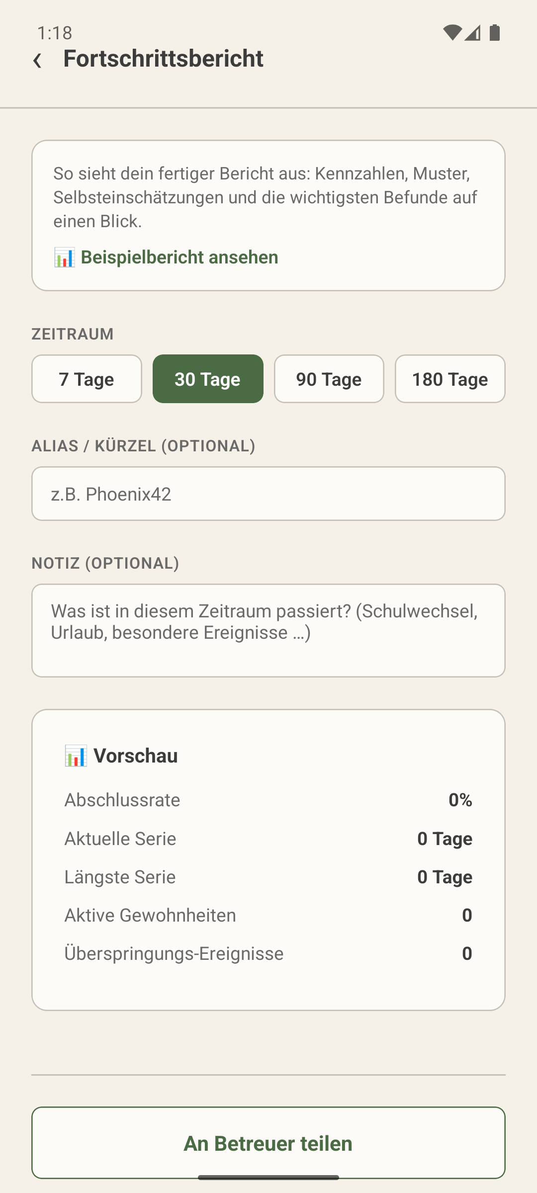 Fortschritt teilen
