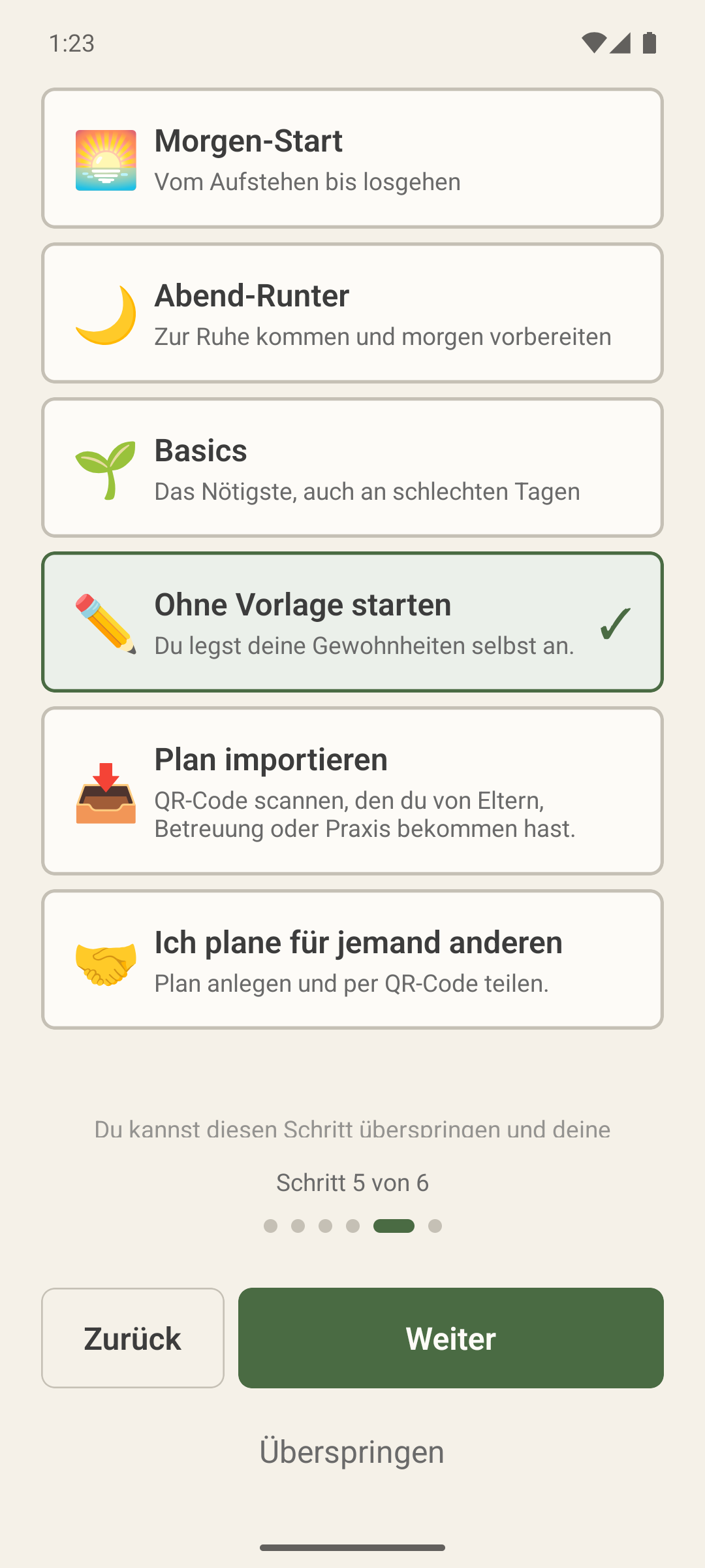Startpunkt wählen