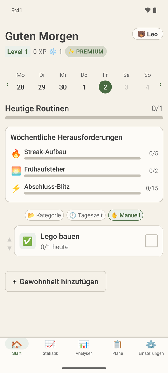 Startseite im Profil von Leo