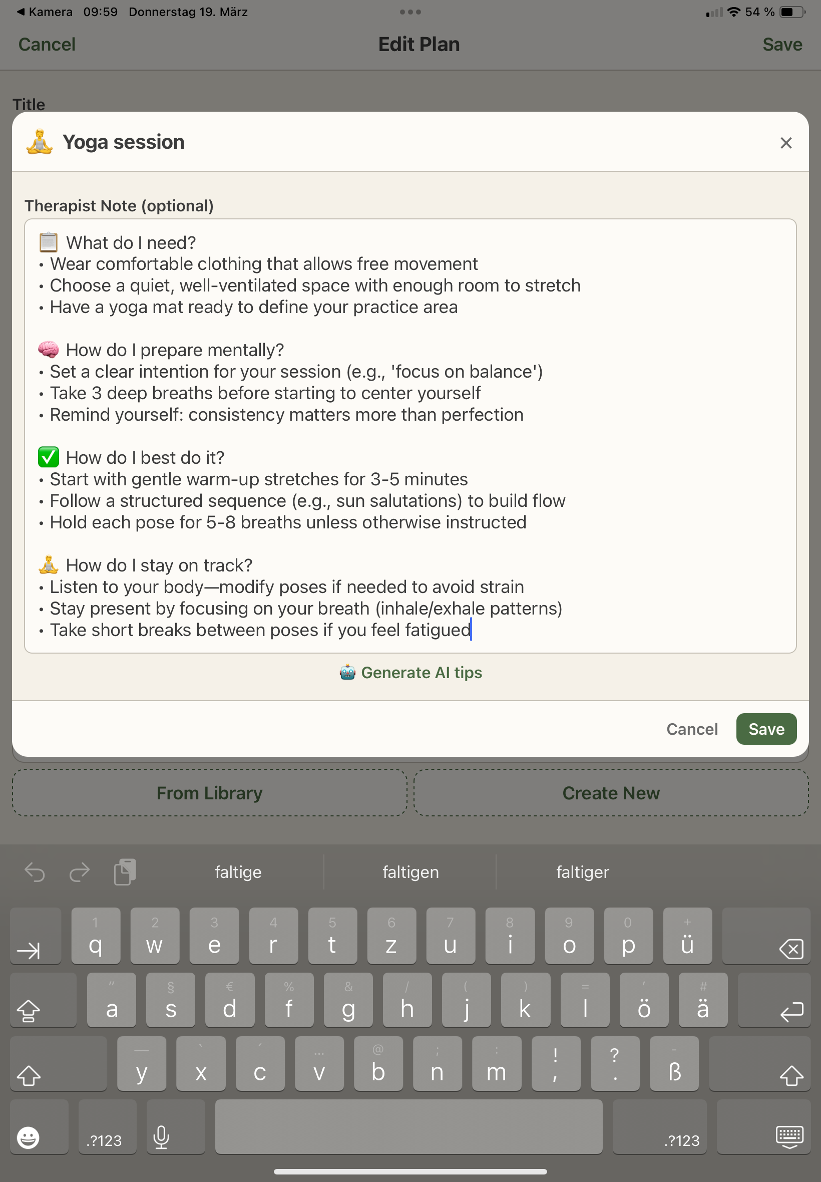 AI Tips in Therapist Mode