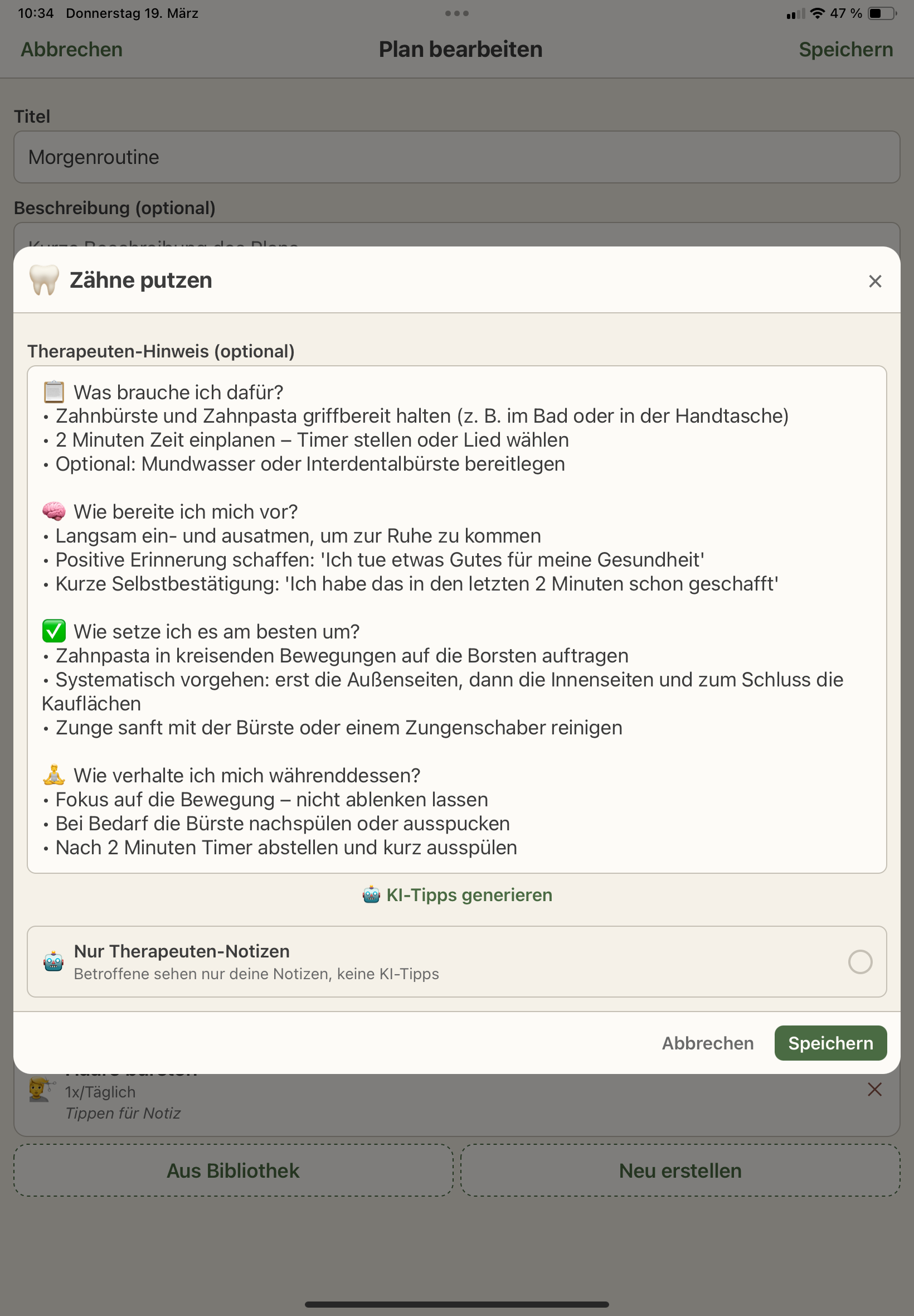 KI-Tipps deaktivieren